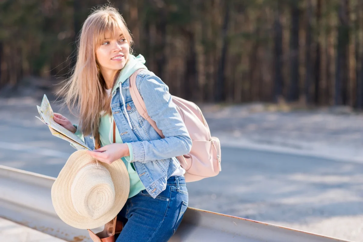 a girl travelling on her own