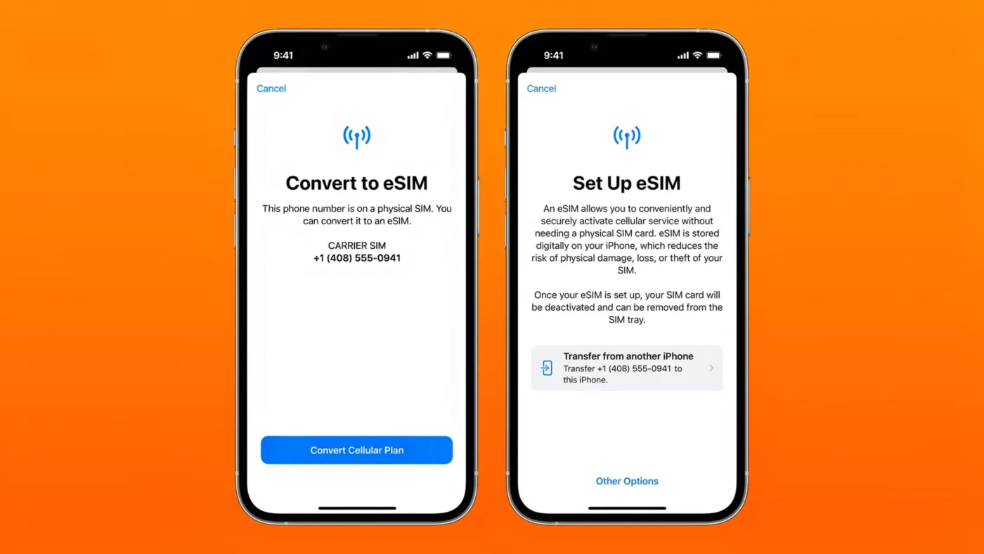 keep esim and erase data